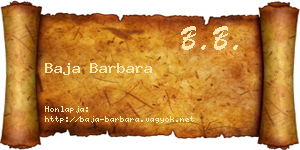 Baja Barbara névjegykártya